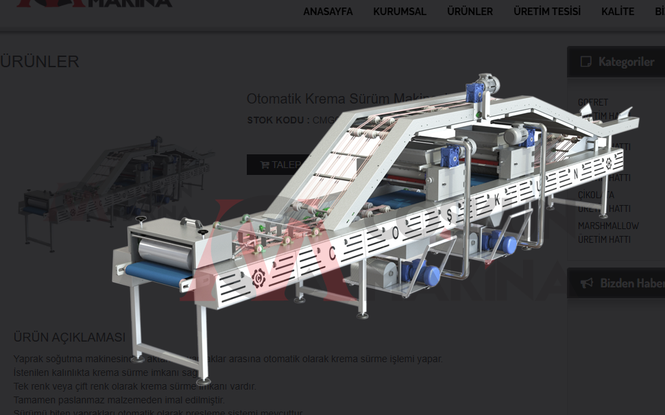 Otomatik Krema Sürüm Makinesi